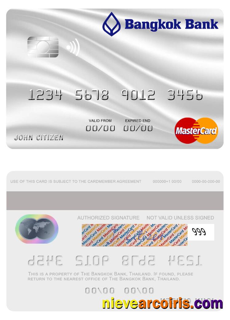 Thailand Bangkok Bank mastercard